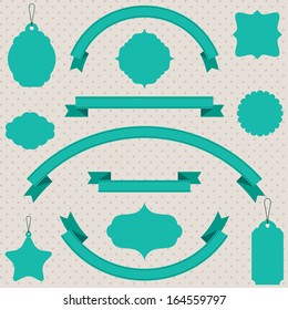 Set of retro banners, labels, and ribbons.