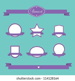 Set of retro banners and ribbons. Vector illustration.