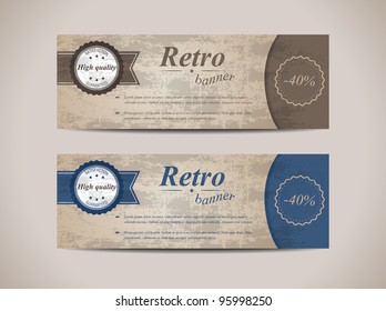 Set of retro banners-vector