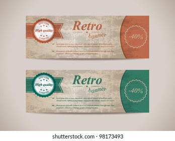 Set of retro banners-vector