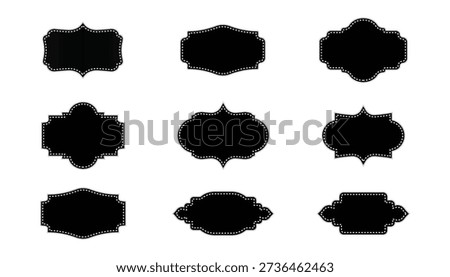 Set of retro black and white vector frames and borders collection with ornamental decoration for vintage wedding invitation card and minimalist photo background design