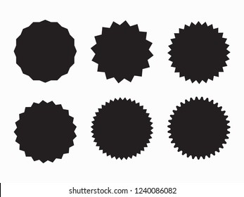 Set of retro blank starburst, sunburst badges. Vector illustration.