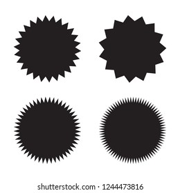 Set of retro blank starburst, sunburst badges. Vector illustration.