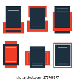 Set of retro blanks. Vector illustration