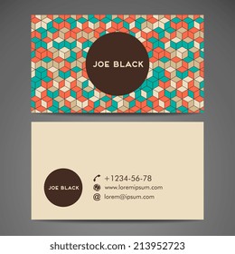 Set retro business card. Vector background. Card or invitation. Vintage decorative elements. Hand drawn background. Islam, Arabic, Indian, ottoman motifs.