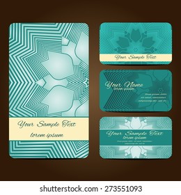 Set retro business card. Vector background. Card or invitation. Vintage decorative elements. Hand drawn background.