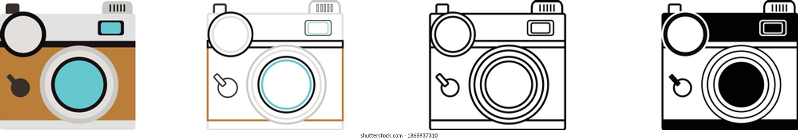 Set von Retro-Kamerasymbolen	