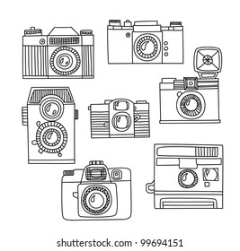 Set of retro cameras