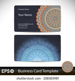 Set retro card. Vector background. Card or invitation. Vintage decorative elements. Hand drawn background. Islam, Arabic, Indian, ottoman motifs.