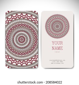 Set retro card. Vector background. Card or invitation. Vintage decorative elements. Hand drawn background. Islam, Arabic, Indian, ottoman motifs.