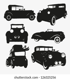 Set of retro cars