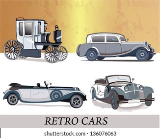 Set of retro cars