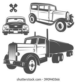 Set of retro cars for emblems,logo and labels .