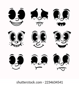 Conjunto de dibujos retro Expresiones