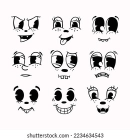 Conjunto de dibujos retro Expresiones