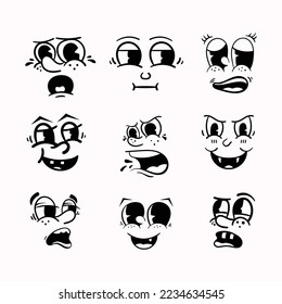 Set of retro cartoon Expressions