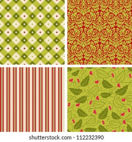 Set of Retro Christmas patterns