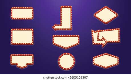 Set of Retro Cinema realistic lighting