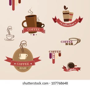 set of retro coffee labels