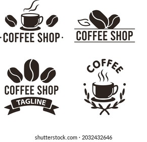 Plantilla de diseño del logotipo de un conjunto de cafeterías retro