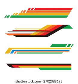 set of retro color concept striping sticker design. suitable for vehicle modification look