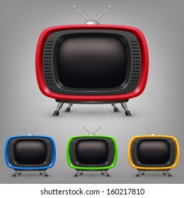 Set retro color tv