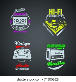 Set of retro colored vintage logotypes