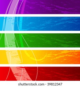 Set of retro colorful banners