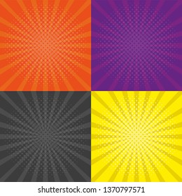 Set of retro comic background