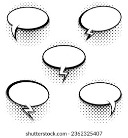 Set of retro comic books. Cartoon empty speech bubbles. Vector illustration