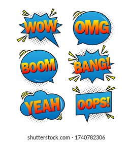 Set of retro comic speech bubbles. Vector Illustration and graphic elements