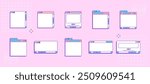 Set of retro computer window ui ux. Vector illustration.
