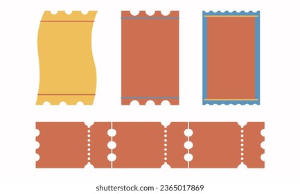 Set of retro coupons, tickets.Simple flat stickers