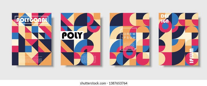 Set of retro covers. Collection of cool vintage covers. Abstract shapes compositions. Vector