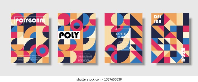 Set of retro covers. Collection of cool vintage covers. Abstract shapes compositions. Vector