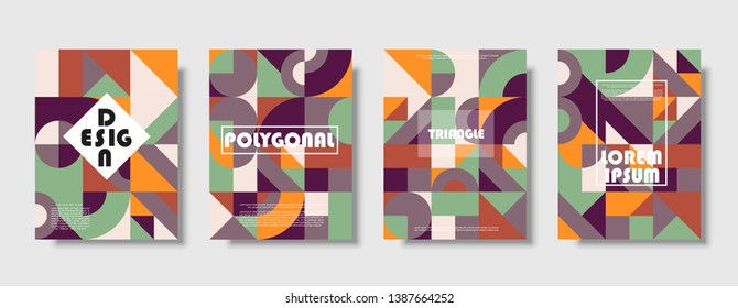 Set of retro covers. Collection of cool vintage covers. Abstract shapes compositions. Vector