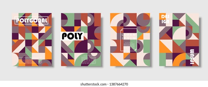 Set of retro covers. Collection of cool vintage covers. Abstract shapes compositions. Vector