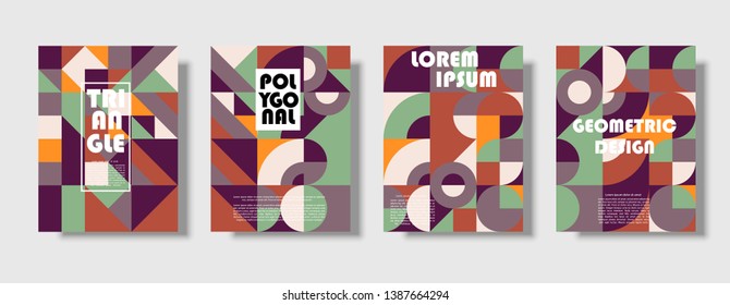 Set of retro covers. Collection of cool vintage covers. Abstract shapes compositions. Vector
