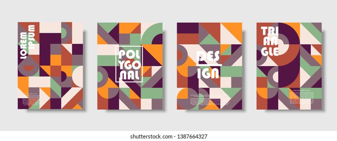 Set of retro covers. Collection of cool vintage covers. Abstract shapes compositions. Vector