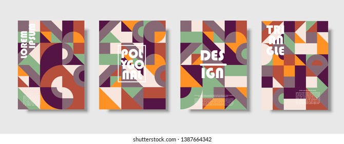 Set of retro covers. Collection of cool vintage covers. Abstract shapes compositions. Vector