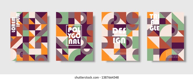 Set of retro covers. Collection of cool vintage covers. Abstract shapes compositions. Vector