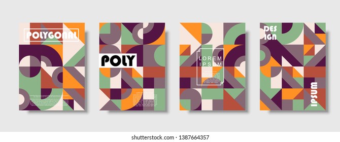 Set of retro covers. Collection of cool vintage covers. Abstract shapes compositions. Vector