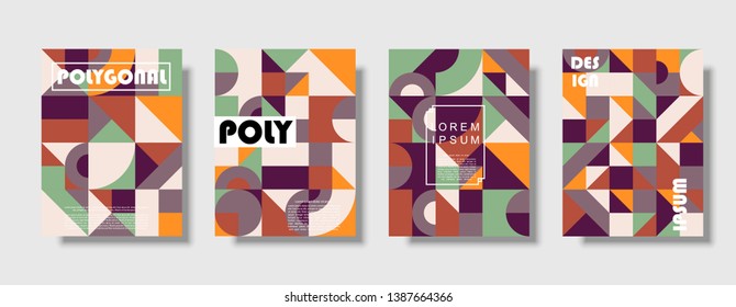 Set of retro covers. Collection of cool vintage covers. Abstract shapes compositions. Vector