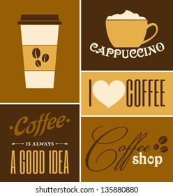 A set of retro design coffee posters.