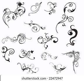 Set of retro design elements