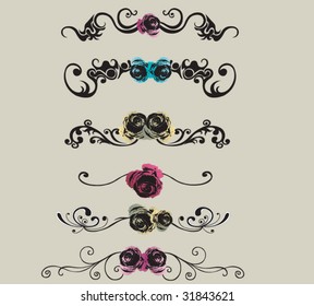 Set of retro design elements