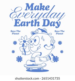 conjunto de personagens de mascote de desenhos animados da terra retro, mascote do universo retro groovy, conjunto de designs de mascote, projeto de terra vetorial, desenho animado do dia da terra retro y2k, feixes de desenhos do dia da terra, planeta vetorial, personagens