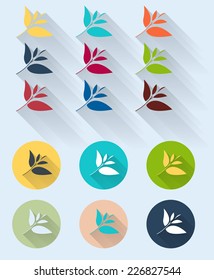 Set of retro eco icons.