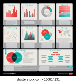 Set of retro elements for infographic design.