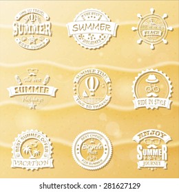 Set of retro emblems for Summer holidays 